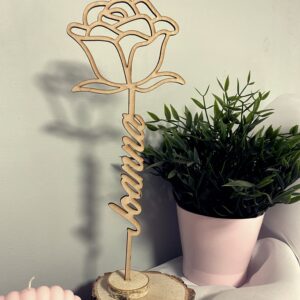 Personalizowana róża drewniana