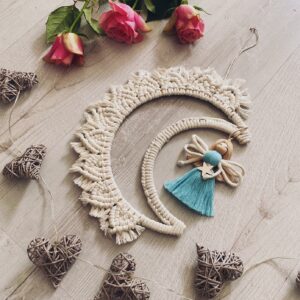 Makrama Księżyc z Aniołem