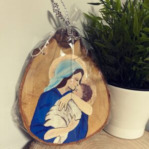 Drewniana Zawieszka Maryja Z Dzieciątkiem