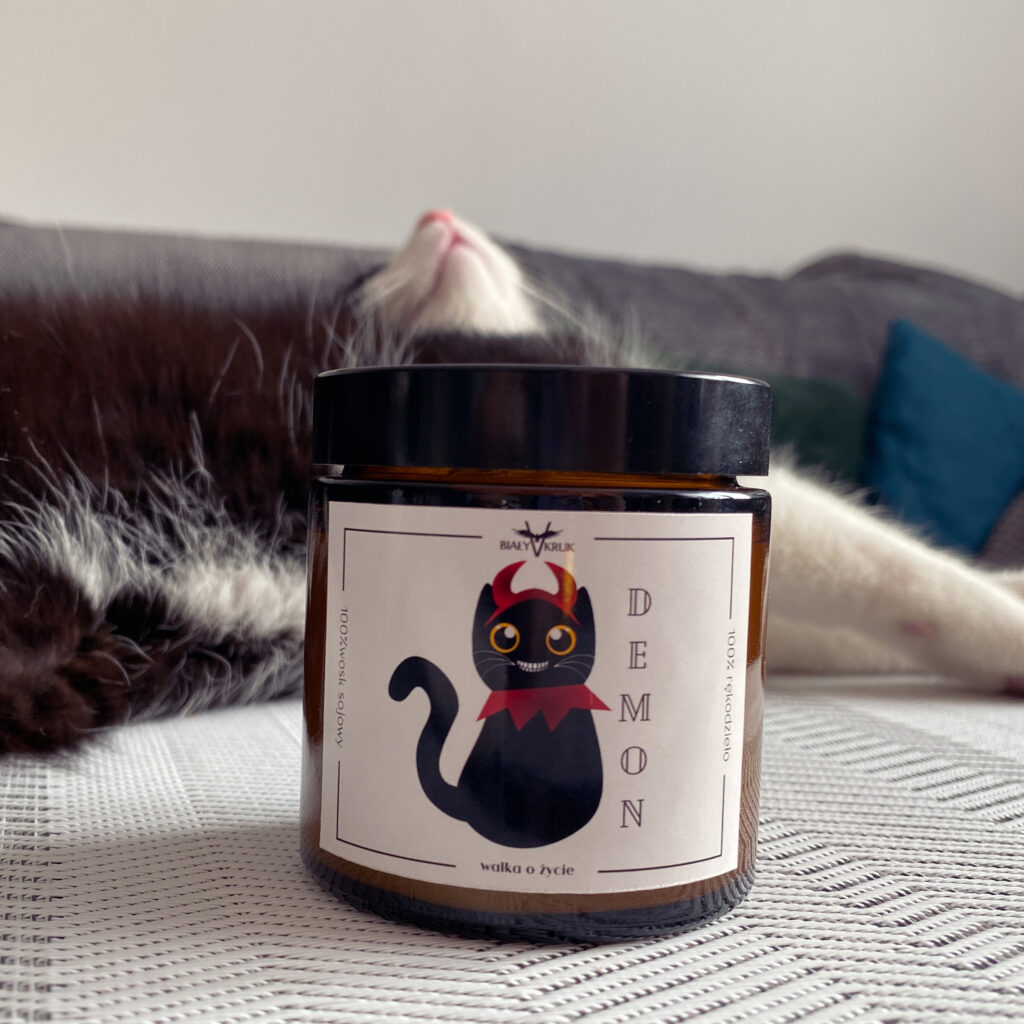 Demon – Naturalna świeca sojowa zapachowa 120ml – Kocie Humorki