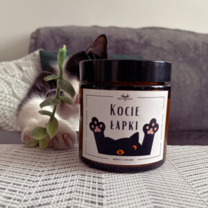 Kocie Łapki – Naturalna świeca sojowa zapachowa 120ml – Kocie Humorki