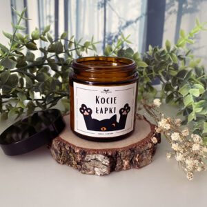 Kocie Łapki – Naturalna świeca sojowa zapachowa 120ml – Kocie Humorki