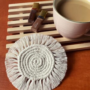 Makrama okrągła Podkładka pod kubek