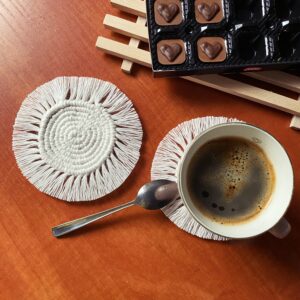 Makrama okrągła Podkładka pod kubek