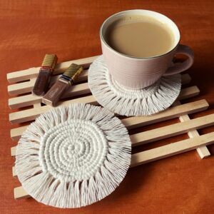 Makrama okrągła Podkładka pod kubek