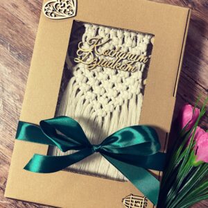 Makrama Serce z Napisem