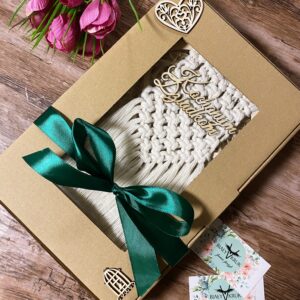 Makrama Serce z Napisem