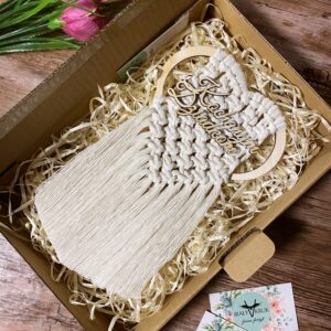 Makrama Serce z Napisem