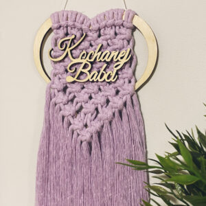 Makrama Serce z Napisem