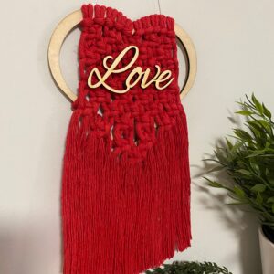 Makrama Serce z Napisem