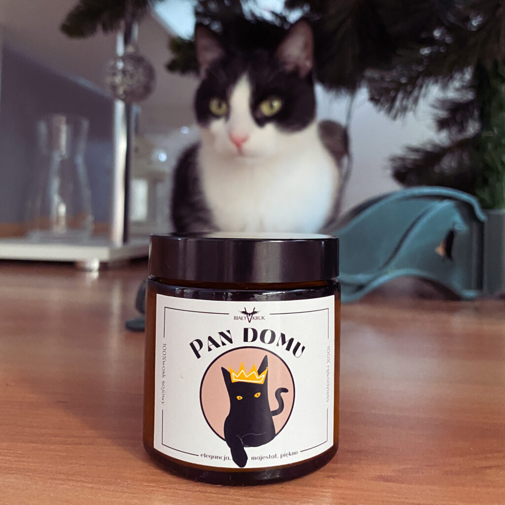 Pan domu – Naturalna świeca sojowa zapachowa 120ml – Kocie Humorki