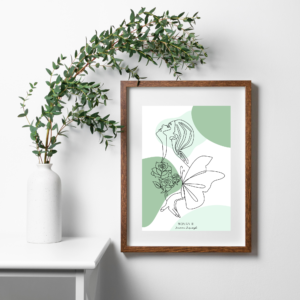Wizualizacja Nowoczesny Plakat Woman II Line Art - minimalistyczne plakaty idealnie pasujące do wnętrza, przedstawiające piękno kobiety - dostępne w sklepie rękodzielniczym Biały Kruk