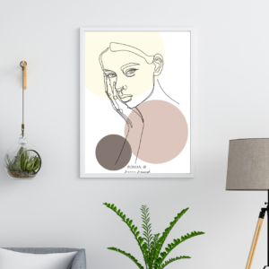 Nowoczesny Plakat Woman III Line Art wizualizacja - piękne plakaty przedstawiające piękno kobiety wydrukowane z najwyższą jakością i starannością dostępne w sklepie rękodzielniczym Biały Kruk