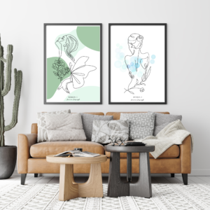 Plakaty Woman II I Line Art Wizualizacja - autorskie plakaty pomysłu Joanny Jarczyk dostępne w sklepie rękodzielniczym Biały Kruk