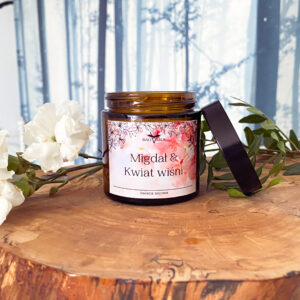 Piwonia & Piżmo – Naturalna świeca sojowa zapachowa 120ml - Sklep Biały Kruk