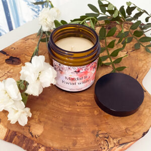 Piwonia & Piżmo – Naturalna świeca sojowa zapachowa 120ml - Sklep Biały Kruk