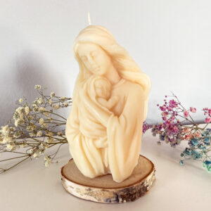Naturalna Świeca Dekoracyjna MATKA kremowa