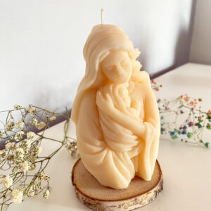 Naturalna Świeca Dekoracyjna MATKA kremowa