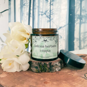 Zielona herbata i mięta - świeca sojowa 120ml