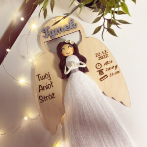 Anioł Stróż Makrama wraz z Metryczką Dziecka